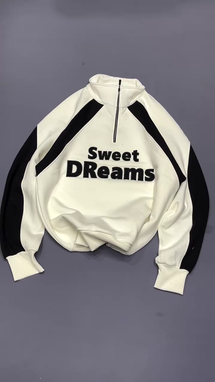 Premium Contrast Panel Half-Zip Sweatshirt – Cozy Unisex Streetwear Style - Image 5