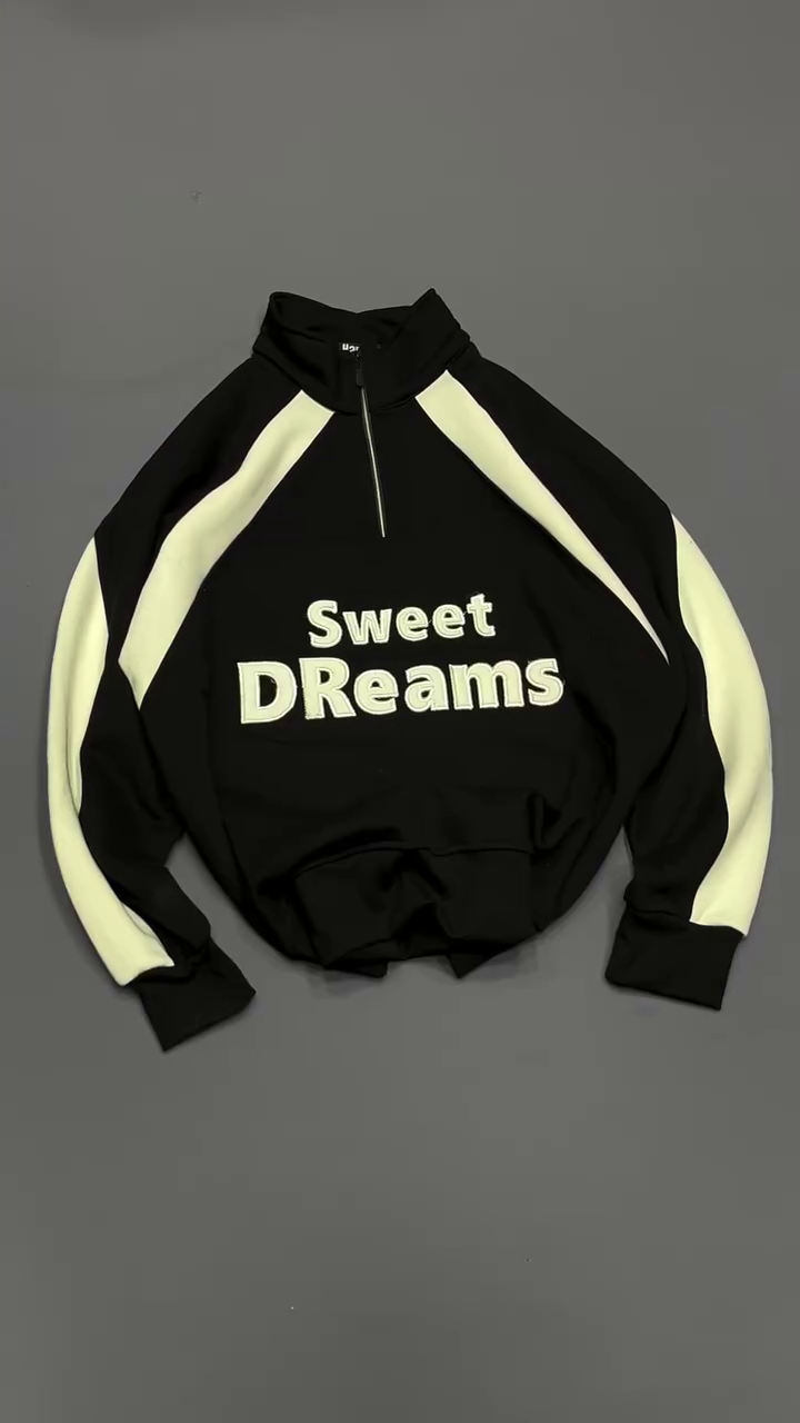 Premium Contrast Panel Half-Zip Sweatshirt – Cozy Unisex Streetwear Style - Image 6