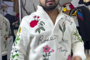 🔥 Premium Floral Embroidered Luxury Sweatshirt – Karan Aujla Inspired Edition 🌸✨