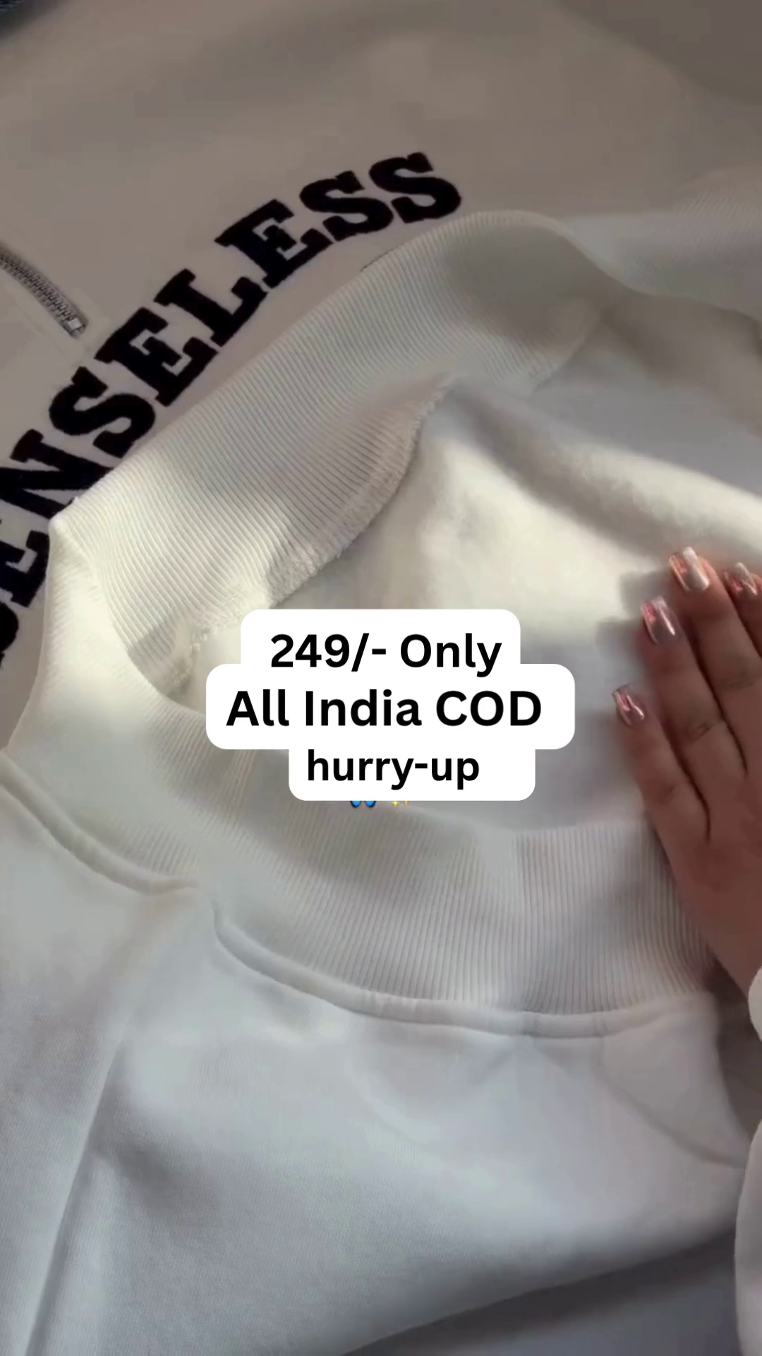 🧥 "SenseLess Denim Collar Sweatshirt" – Trendy Winter Premium Wear 😍 - Image 6