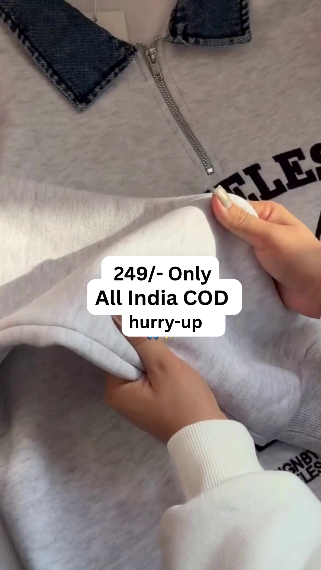 🧥 "SenseLess Denim Collar Sweatshirt" – Trendy Winter Premium Wear 😍 - Image 8