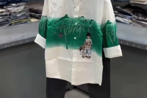 Trendy Oversized Gradient Printed Shirt for Men | Streetwear Korean Fashion Style | Premium Soft Fabric