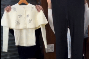 Ivory Pearl Knit Co-Ord Set – Elegant Winter Chic with Modern Grace 🤍✨