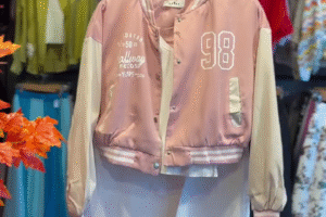 🌸 Blush Varsity Co-Ord Set – Jacket & Wide-Leg Pants (XXS–XXL) 🌸