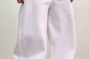 Effortless Comfort, Elevated Style – White Wide-Leg Sweatpants