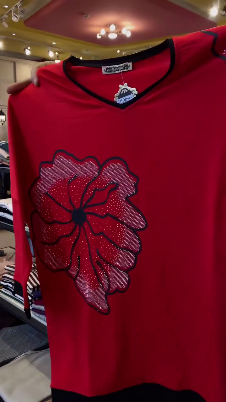 Chic & Effortless – Women’s Black T-Shirt with White Floral Print - Image 3