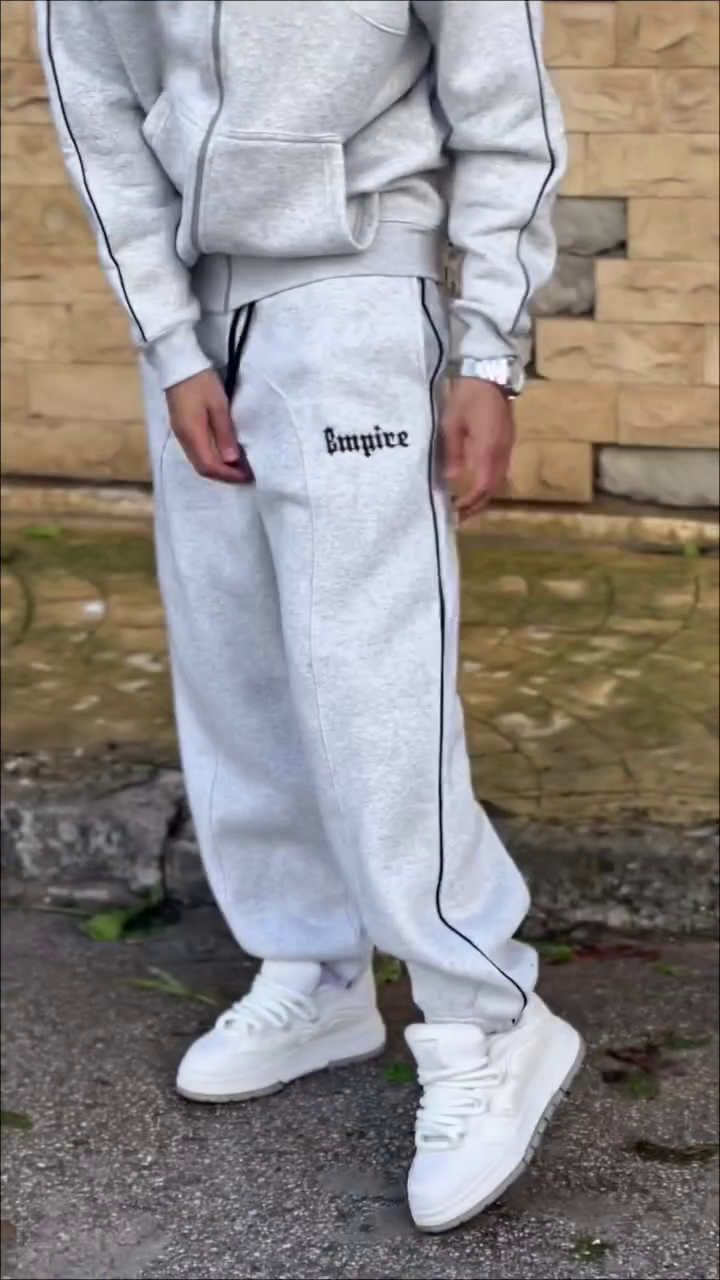 Ultimate Comfort Meets Effortless Style: Cozy Zip-Up Grey Hoodie Set 🖤✨ - Image 2