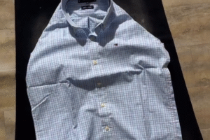 Classic Meets Contemporary: Black Washed Jeans & Tommy Hilfiger Checked Shirt Outfit 🖤💙