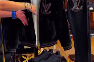 Sleek, Comfortable, and Ready to Move: Black Tracksuit with Matching Shoes 🖤👟