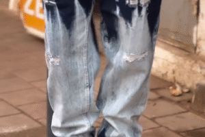 Flame Wash Street Denim – Bold Drip. Street Certified. 🔥👖