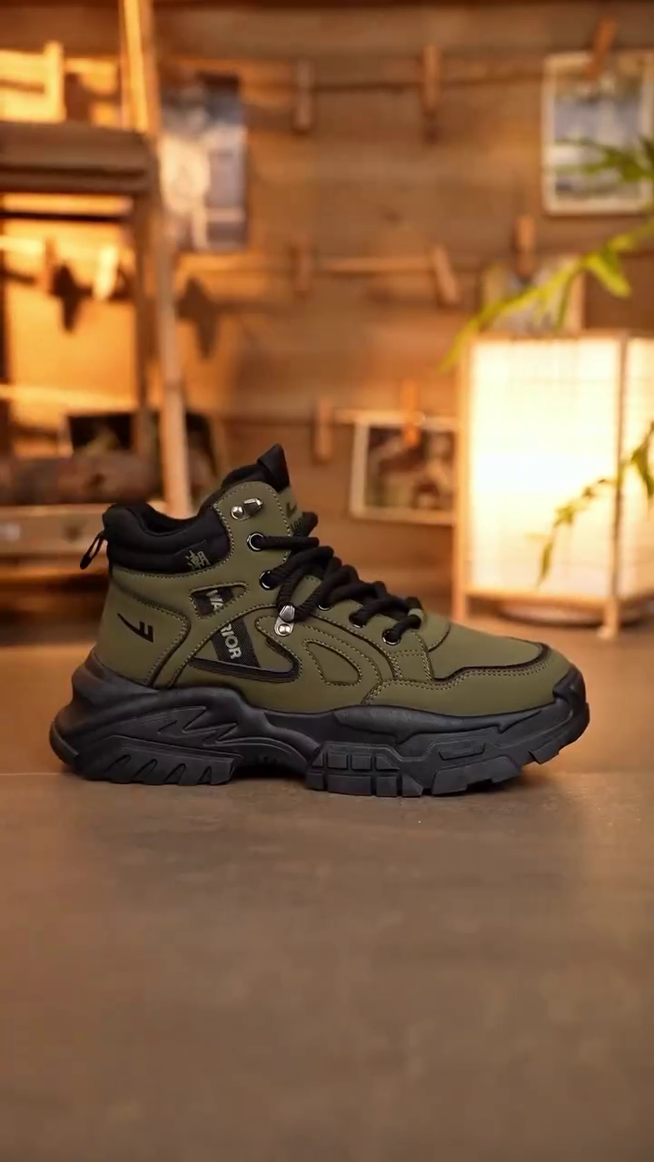 Urban Adventure Style: Yellow Warrior High-Top Lace-Up Boots - Image 5