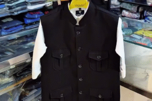 Classic Black Nehru Jacket Set with Pants – Sophisticated Ethnic & Formal Elegance
