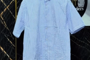 Classic Cool: Striped Shirt with Contemporary Detailing