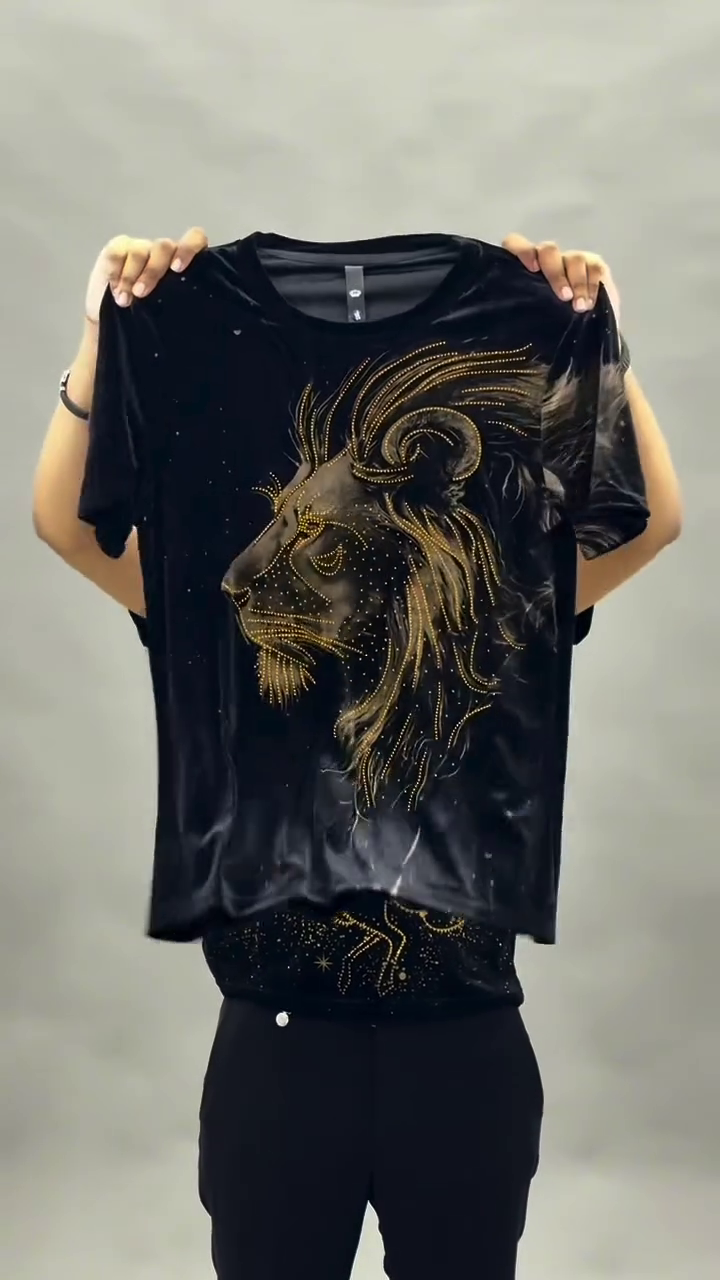 Power Statement: Bold Lion Graphic Tee with Luxe Appeal - Image 6