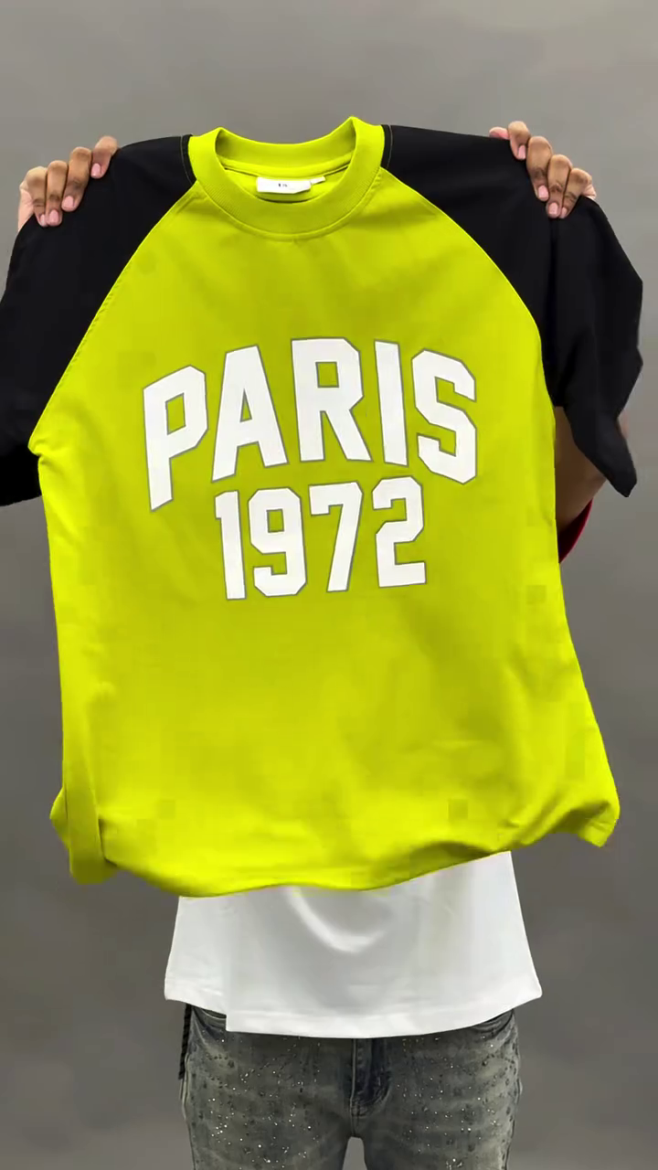 Sporty Street Vibe: Bold Neon Tee with Athletic Edge