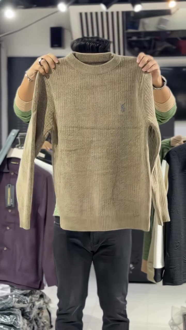 Timeless Winter Essential: Classic Beige Knit for Effortless Style