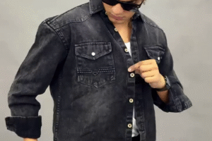 🖤 Washed Black Denim Shirt – Rugged Style with a Modern Edge