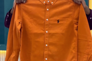 🧡 Classic Orange Button-Down Shirt – Bold Simplicity, Everyday Elegance