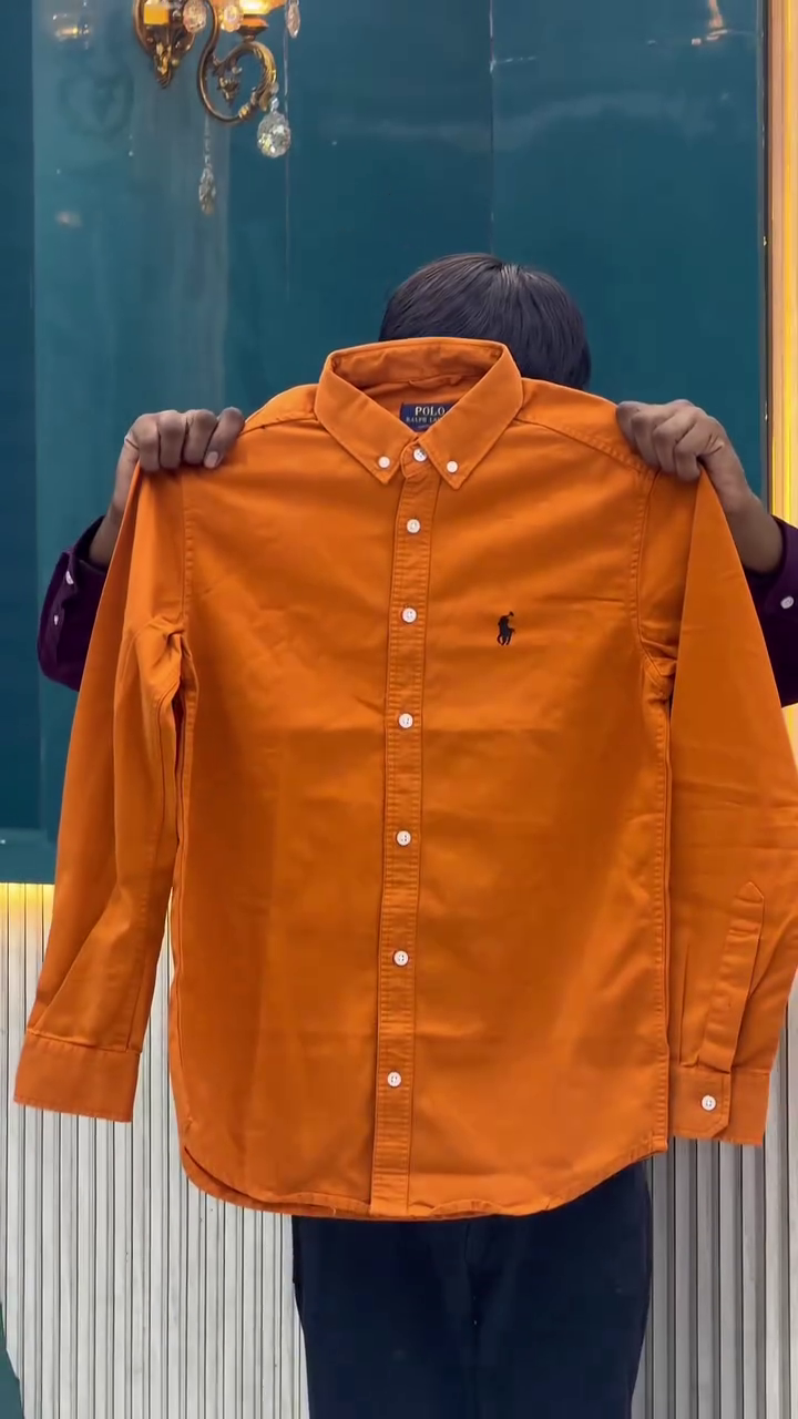 🧡 Classic Orange Button-Down Shirt – Bold Simplicity, Everyday Elegance